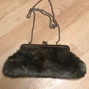 Vintage Gunne Sax faux Fur Chain Bag Prestige condition